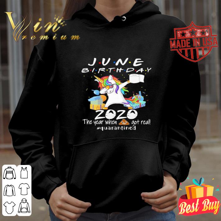 Dabbing unicorn June birthday 2020 quarantined Coronavirus shirt