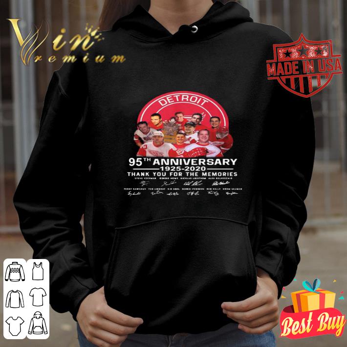 Detroit Red Wings 95th Anniversary 1925 2020 Signatures shirt