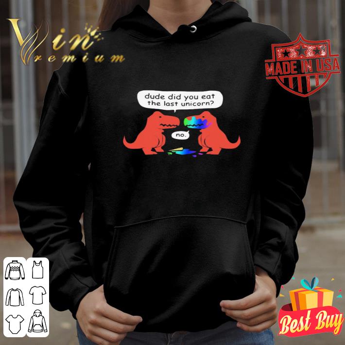 Dinousaur T-Rex no Dude did you eat the last unicorn shirt