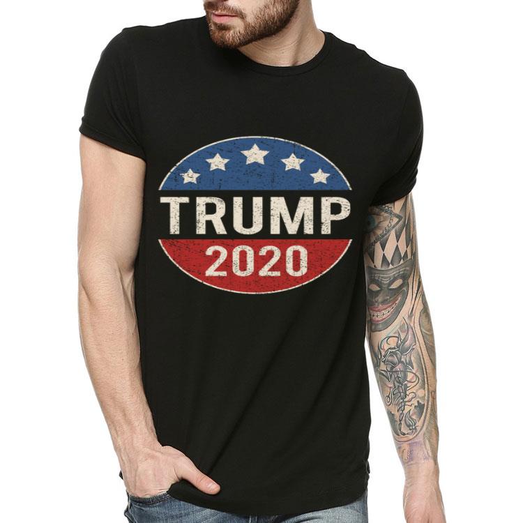 Donald Trump 2020 Retro Button Vintage Patriotic July 4th Shirt