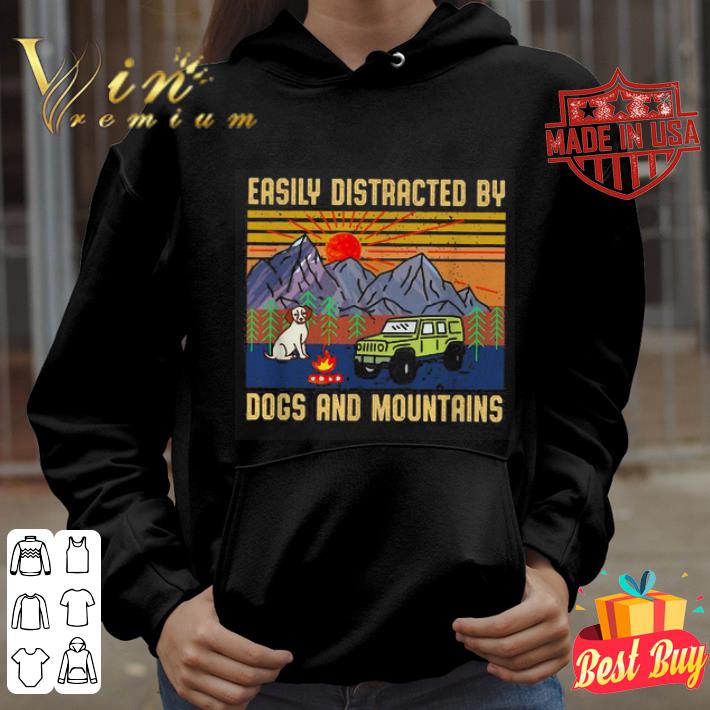 Easily distracted by dogs and mountains vintage sunset shirt