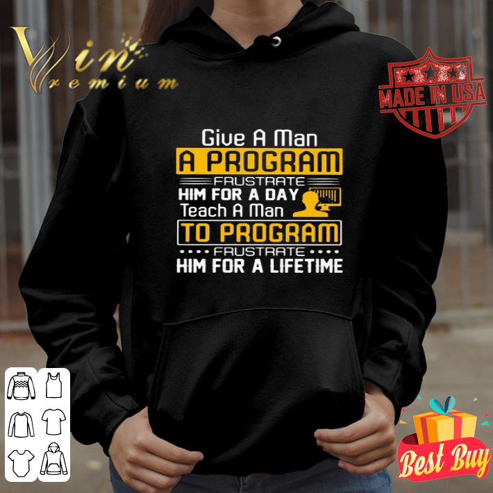 Give a man a program frustrate him for a day teach a man to program shirt