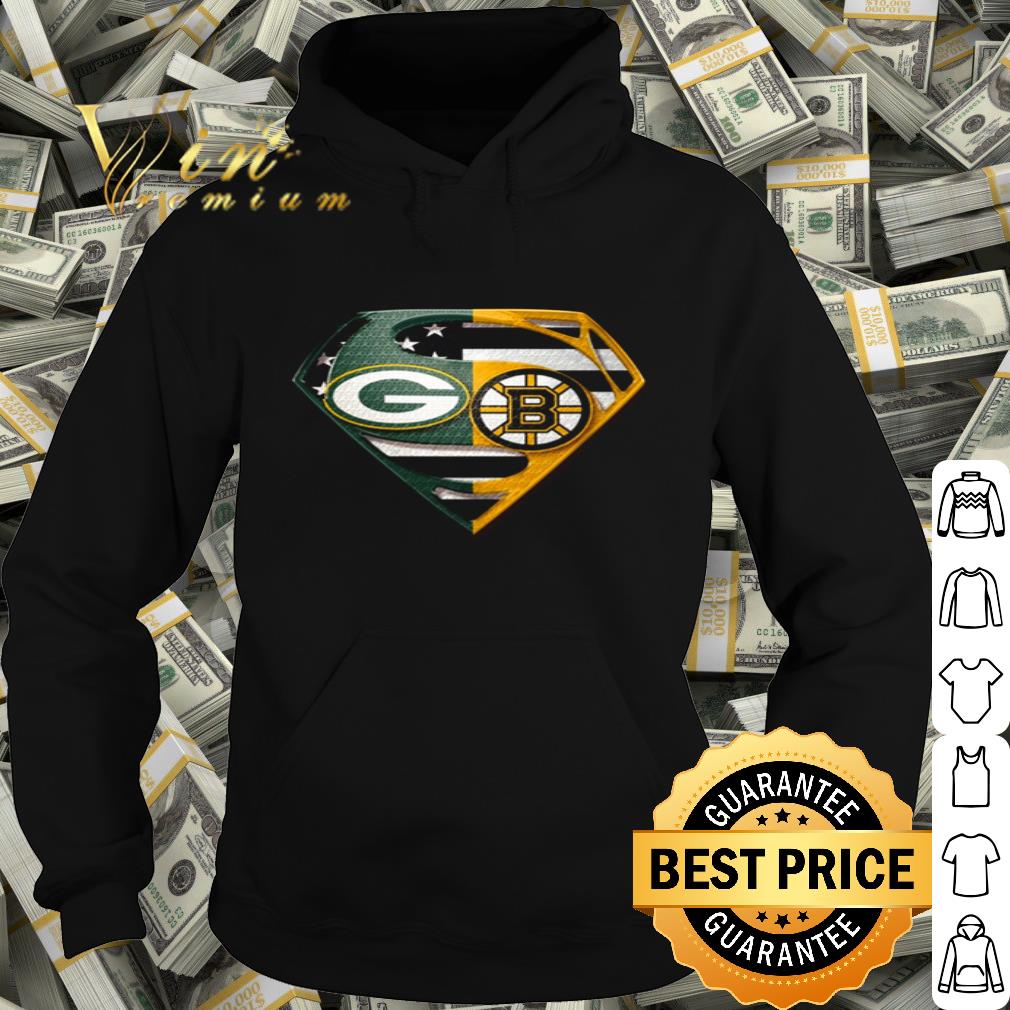 Green Bay Packers and Boston Bruins Superman logo shirt