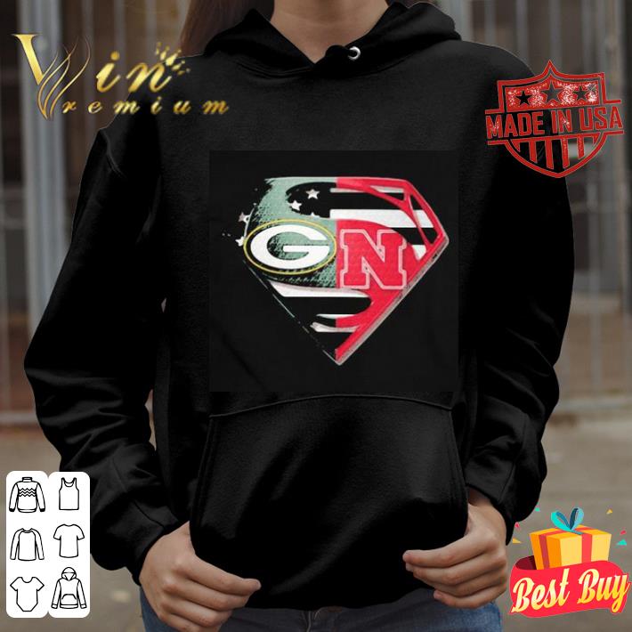 Green Bay Packers vs Nebraska Cornhuskers inside Superman logo shirt