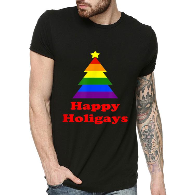 Happy Holidays Holigays Christmas Tree Gay Pride Funny LGBT Shirt 4 - Happy Holidays Holigays Christmas Tree Gay Pride Funny LGBT Shirt