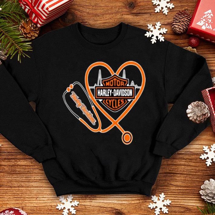 Harley Davidson Heartbeat Nurse Stethoscope shirt