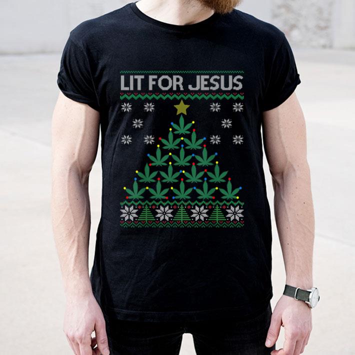 Jesus Weed Marijuana Cannabis Leaf Christmas Tree Shirt 4 - Jesus Weed Marijuana Cannabis Leaf Christmas Tree Shirt