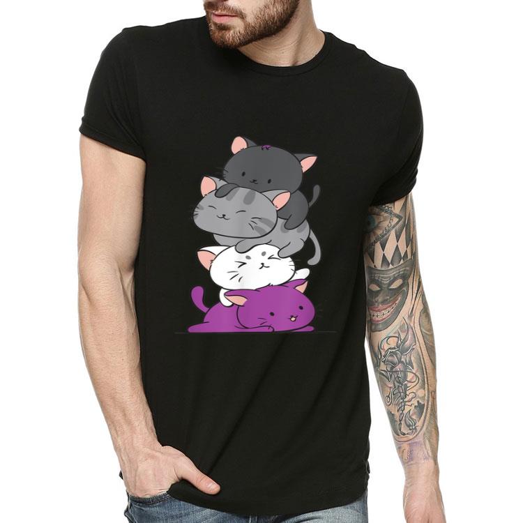 Kawaii Cat Pile Anime Asexual Pride Flag Kittens Shirt 8 Kawaii Cat Pile Anime Asexual Pride Flag Kittens Shirt