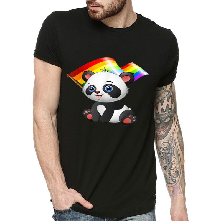 LGBT Flag T Cute Panda Bear Gay Lesbian Men Women Gift Shirt
