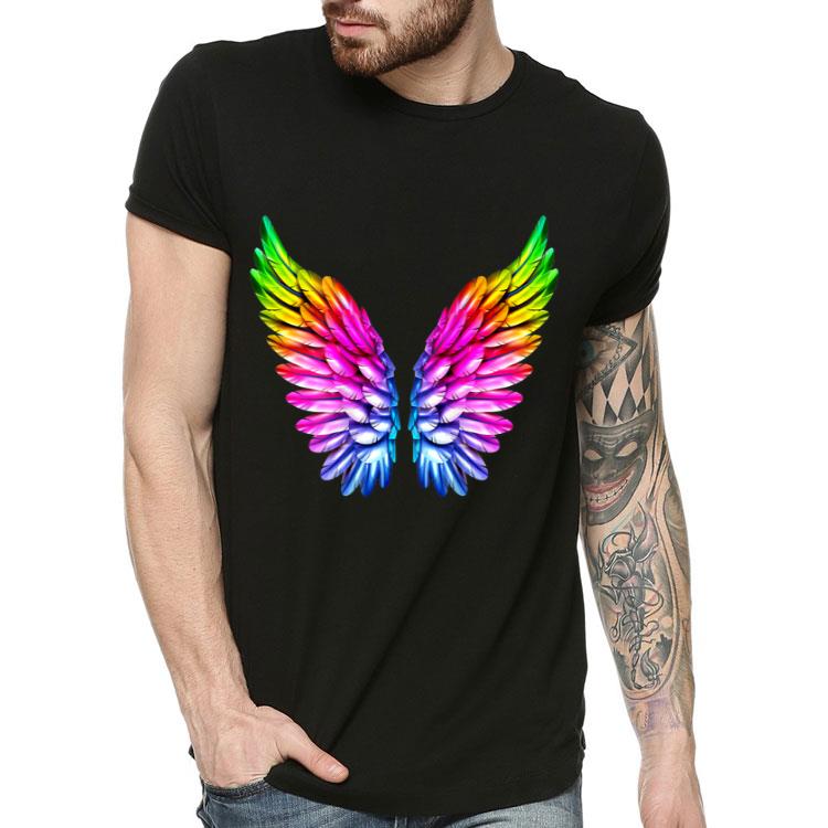 LGBT Rainbow Colored Angel Wings Lesbian And Gay Pride LGBT Shirt LGBT Rainbow Colored Angel Wings Lesbian And Gay Pride LGBT Shirt 4 - LGBT Rainbow Colored Angel Wings Lesbian And Gay Pride LGBT Shirt