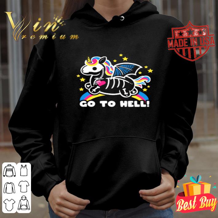 LGBT Unicorn skeleton rainbow go to hell shirt