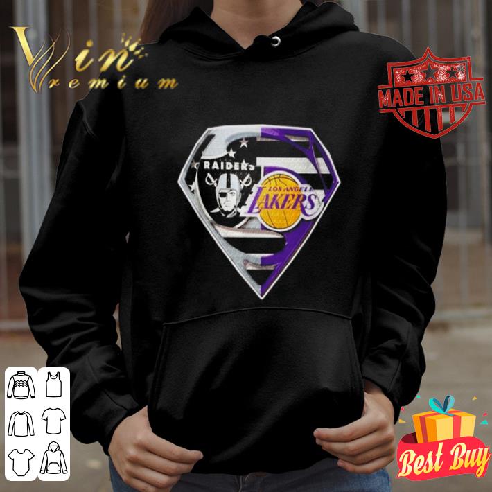 Las Vegas Raiders And Los Angeles Lakers Superman American flag shirt