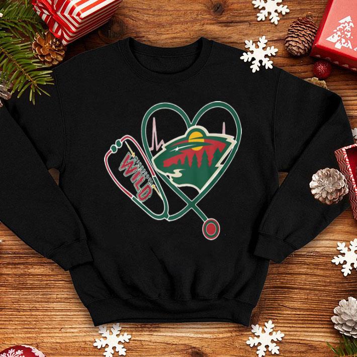 Love Minnesota Wild Heartbeat Nurse Stethoscope shirt 12 Love Minnesota Wild Heartbeat Nurse Stethoscope shirt