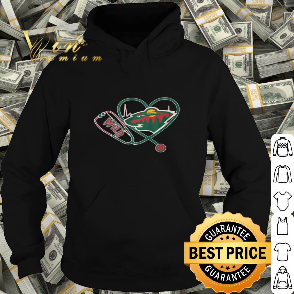 Love Minnesota Wild Heartbeat Nurse stethoscope shirt