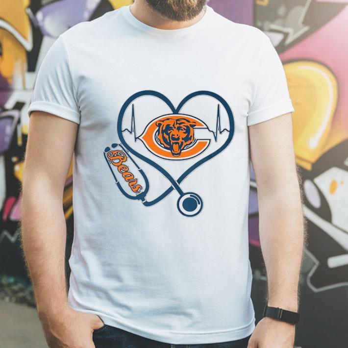 Love Stethoscope Chicago Bears Heartbeat Nurse shirt