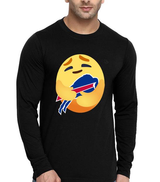 Love The Buffalo Bills Love Hug Care Emoji NFL Shirt 4 - Love The Buffalo Bills Love Hug Care Emoji NFL Shirt