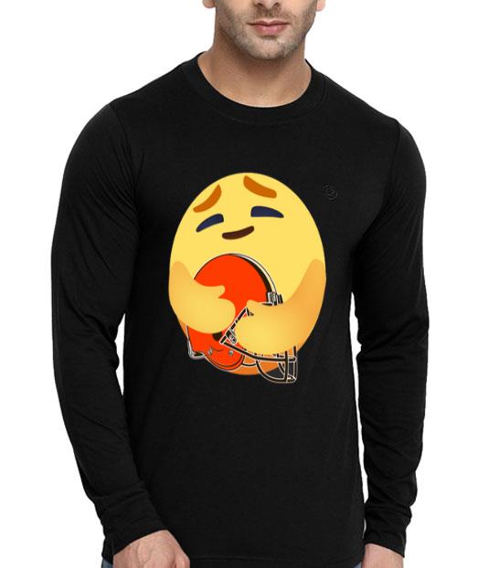 Love The Cleveland Browns Love Hug Care Emoji NFL Shirt Love The Cleveland Browns Love Hug Care Emoji NFL Shirt 4 - Love The Cleveland Browns Love Hug Care Emoji NFL Shirt