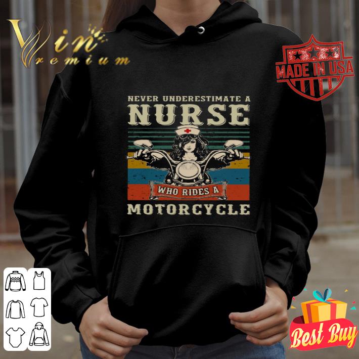 Never underestimate a nurse who rides a motorcycle vintage Coronavirus shirt