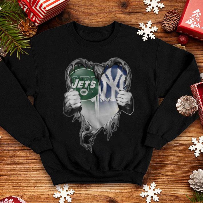 New York Jets And New York Yankees Blood Inside Me Heart shirt 1 New York Jets And New York Yankees Blood Inside Me Heart shirt