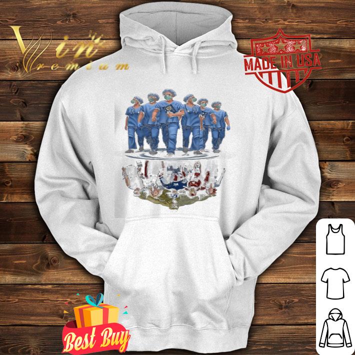 Nurses doctor reflection water mirror Avengers Marvel shirt