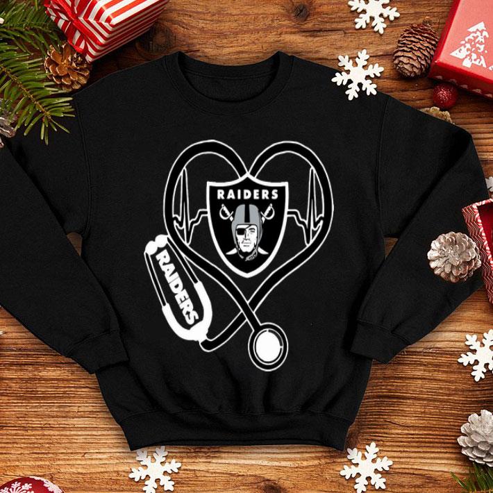 Oakland Raiders Heartbeat Nurse Stethoscope shirt