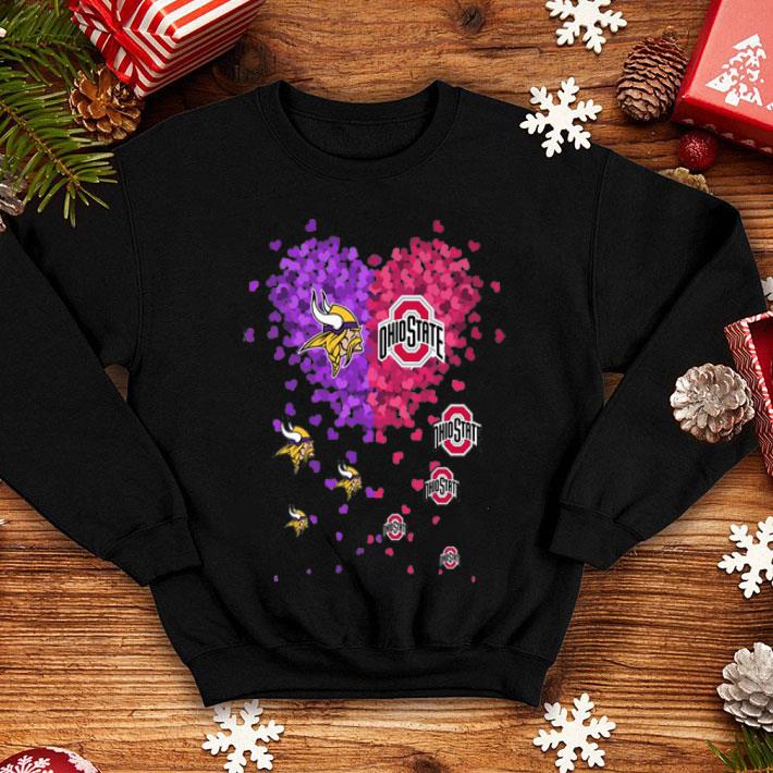 Ohio State Buckeyes And Minnesota Viking Love Piece Hearts shirt 1 Ohio State Buckeyes And Minnesota Viking Love Piece Hearts shirt
