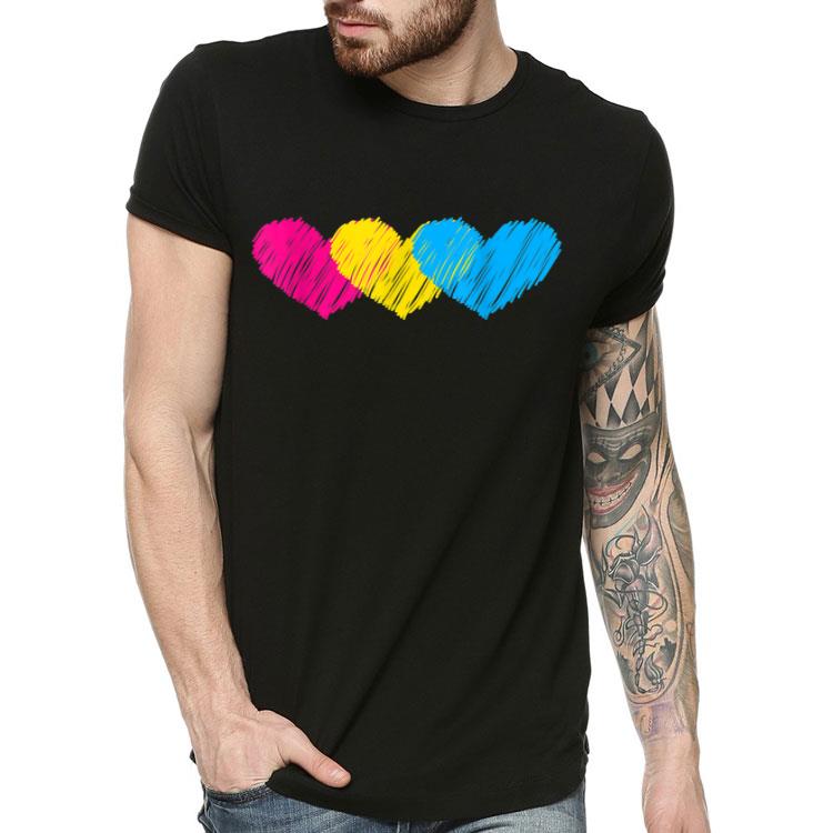 Pansexual Flag Hearts Love LGBT Pride Shirt