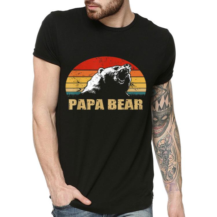 Papa Bear Funny Fathers Day Gift for Camping Dad Vintage Shirt