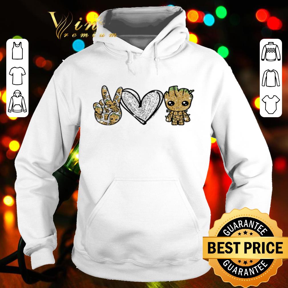 Peace love and Baby Groot Marvel shirt Peace love and Baby Groot Marvel shirt 4 - Peace love and Baby Groot Marvel shirt