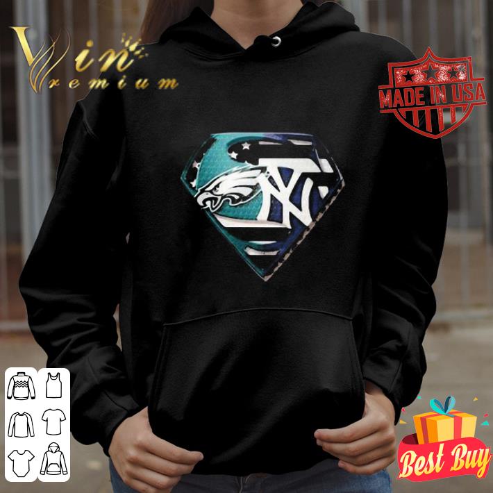 Philadelphia Eagles and New York Yankees Superman American flag shirt