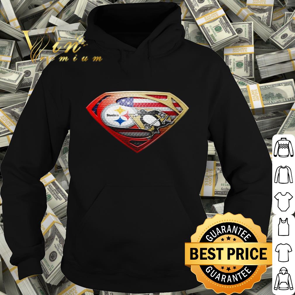 Pittsburgh Steelers vs Pittsburgh Penguins Superman American flag shirt