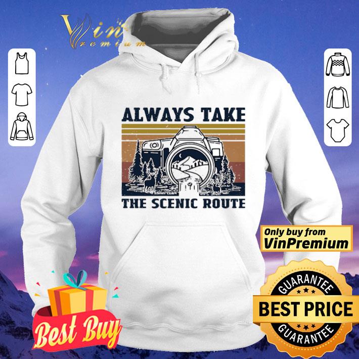 Retro navy always take scenic route photography vintage shirt