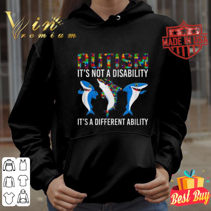 Sharks Autism awareness it’s not a desailly It’s a different ability shirt
