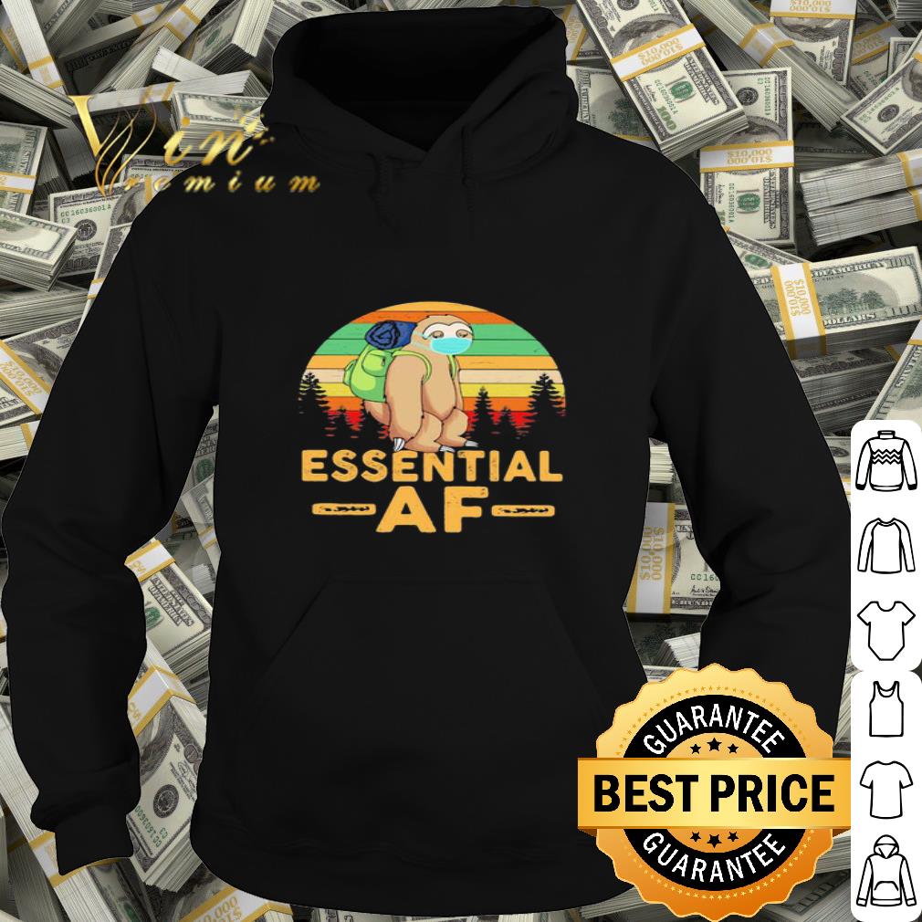 Sloth mask essential af vintage Covid-19 shirt