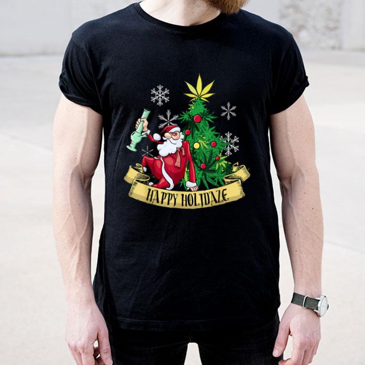 Smoking Santa Happy Holidaze Cannabis Christmas Tree Shirt 4 - Smoking Santa Happy Holidaze Cannabis Christmas Tree Shirt