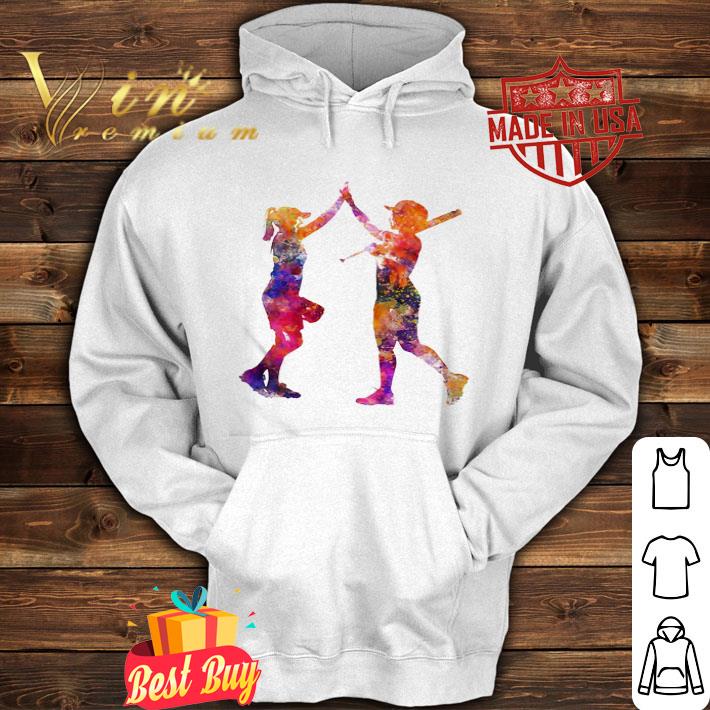 Softball Women Playing Watercolor shirt