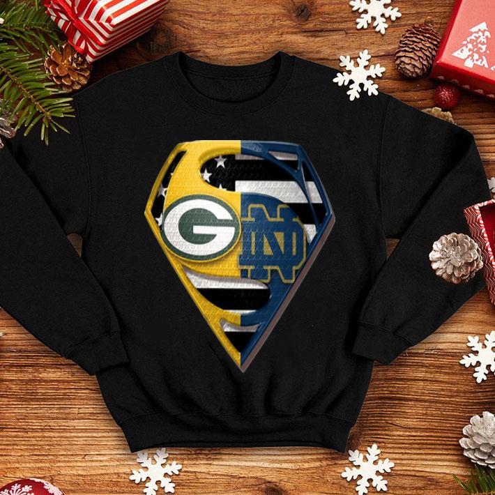 Superman Green Bay Packers And Notre Dame Fighting shirt