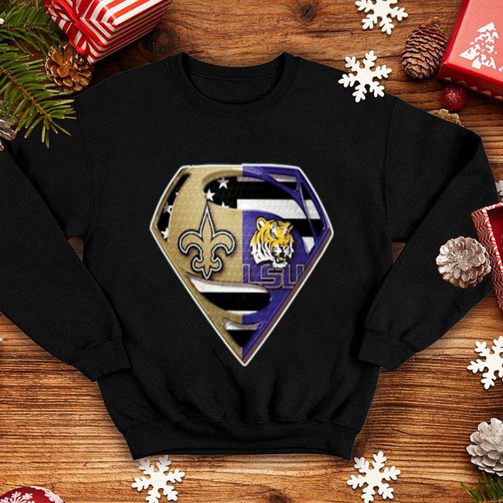 Superman New Orleans Saints and LSU Tigers Shirt