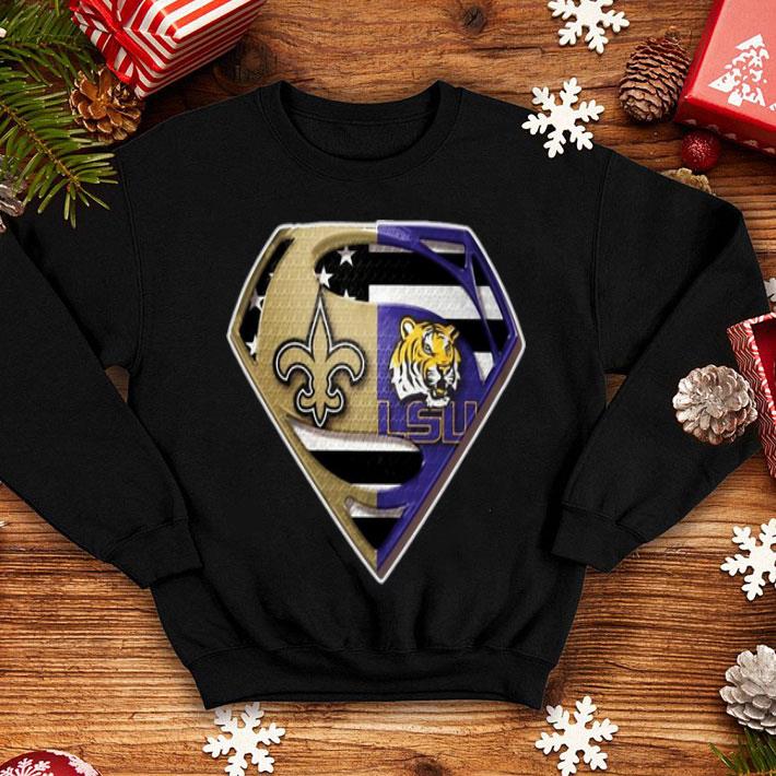 Superman Saint New Orleans And LSU Tigers shirt