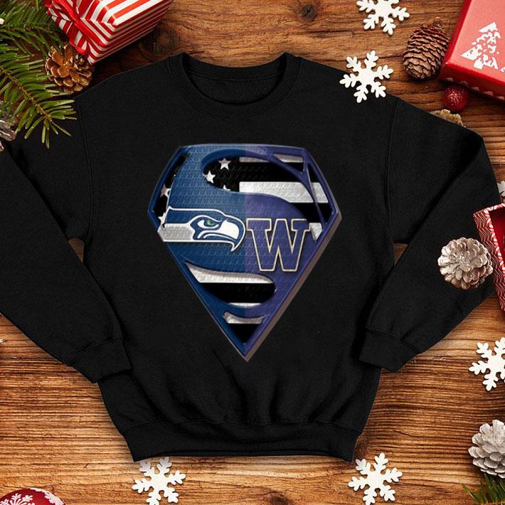 Superman Seattle Seahawks And Washington Huskies shirt