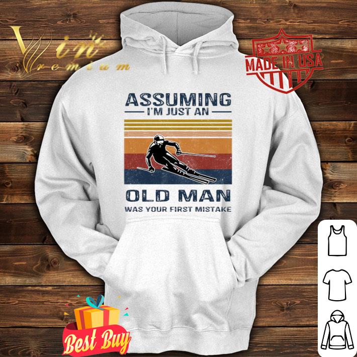 Vintage skiing assuming i’m just an old lady was your first mistake shirt