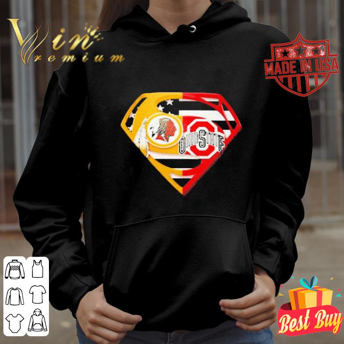 Washington Redskins And Ohio State Buckeyes Superman American Flag shirt