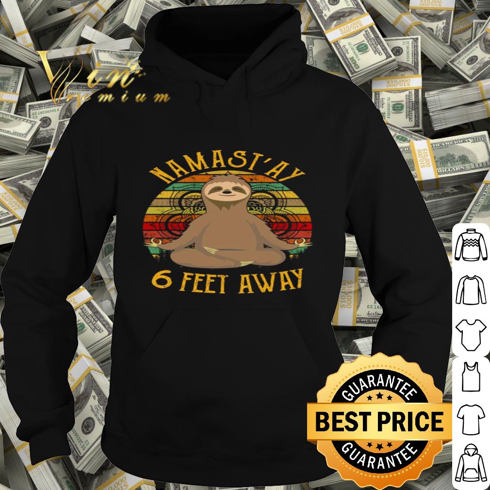 Yoga Sloth Namastay 6 feet away vintage Covid-19 shirt