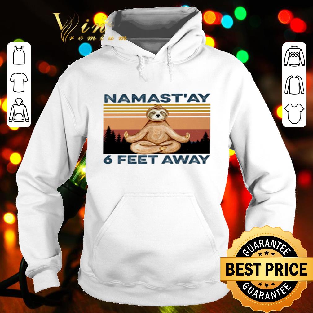 Yoga sloth namastay 6 feet away sunset shirt