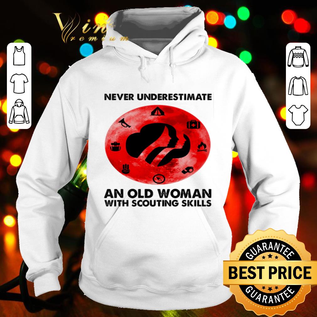 Never Underestimate And Old Woman With Scouting Skills Sunset shirt