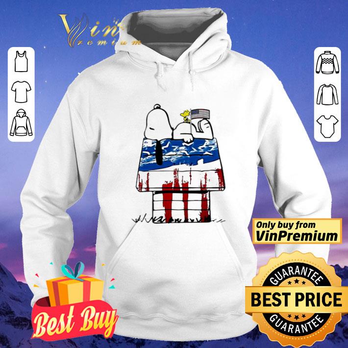 Snoopy woodstock house American flag 4th of july Independence day shirt
