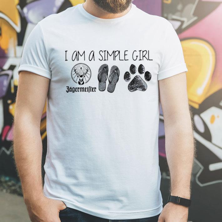 I Am A Simple Girl Jagermeister Flop And Dog Paw shirt