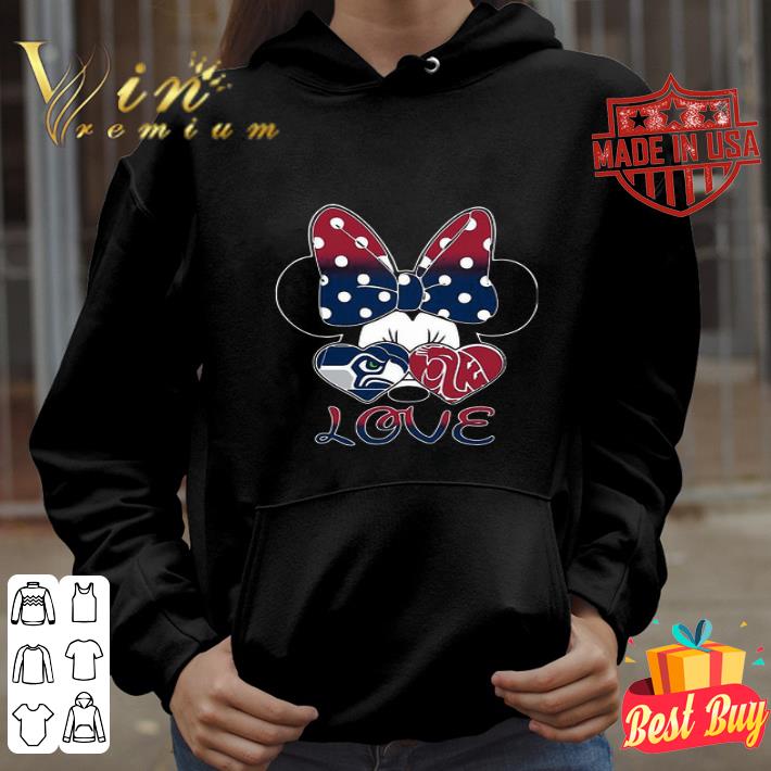 Minnie Mouse Love Seattle Seahawks and Washington State Cougars shirt