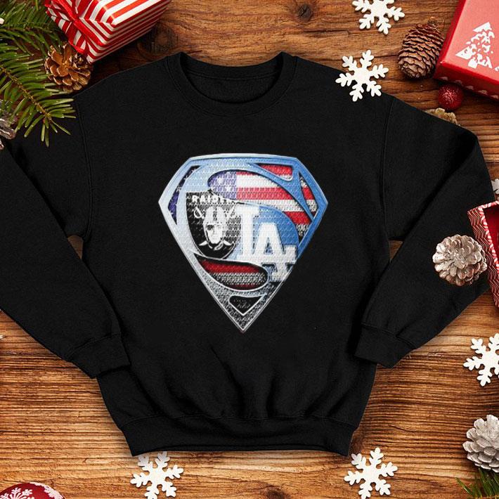 Superman American Flag Oakland Raiders And Los Angeles Dodgers shirt