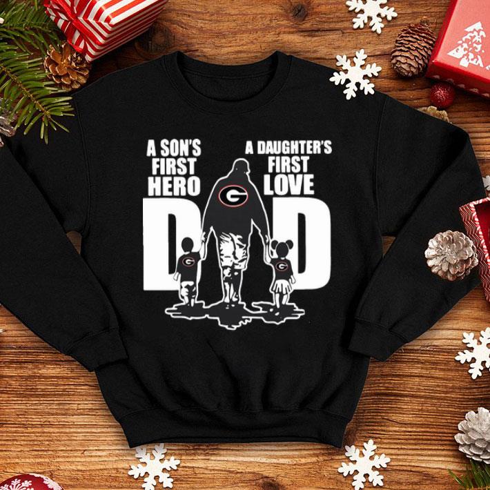Georgia Bulldogs Dad A Son's First Hero A Daughter's First Love shirt